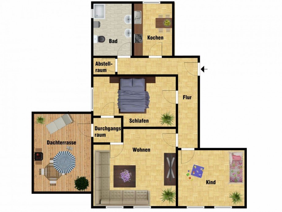 Grundriss Terrassenwohnung Westerstede