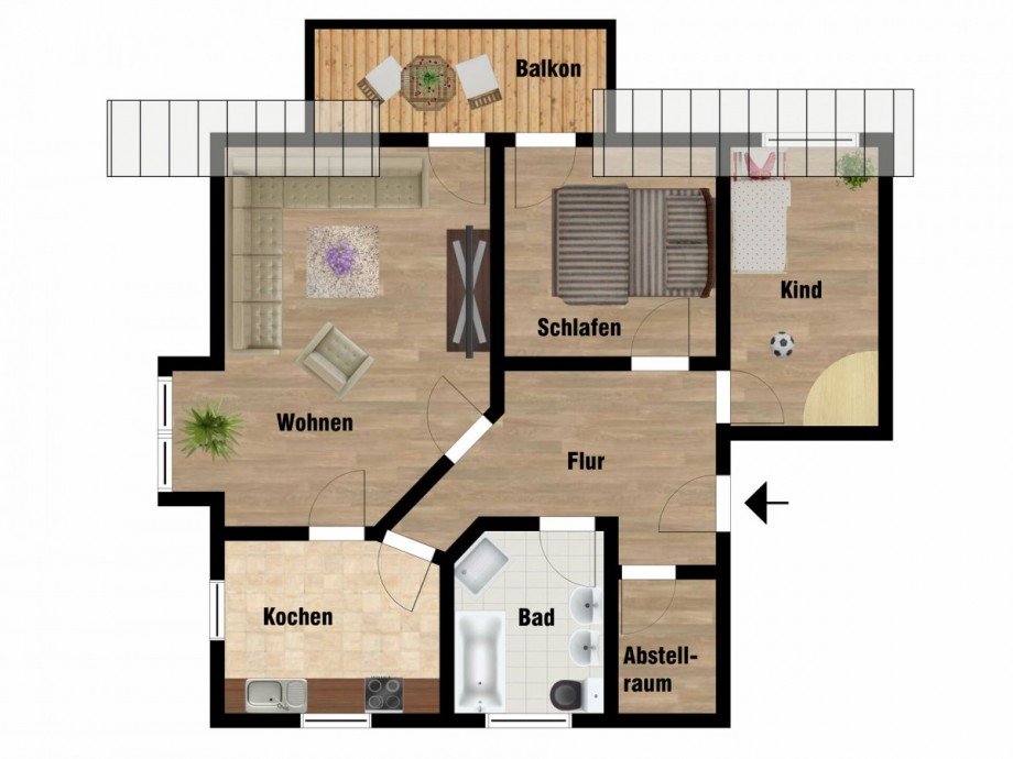 Grundriss Dachgeschosswohnung Westerstede