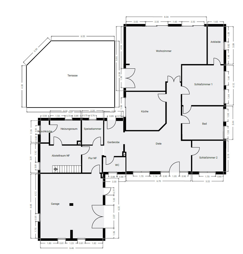 Erdgeschoss Landhaus Wiefelstede / Heidkamperfeld