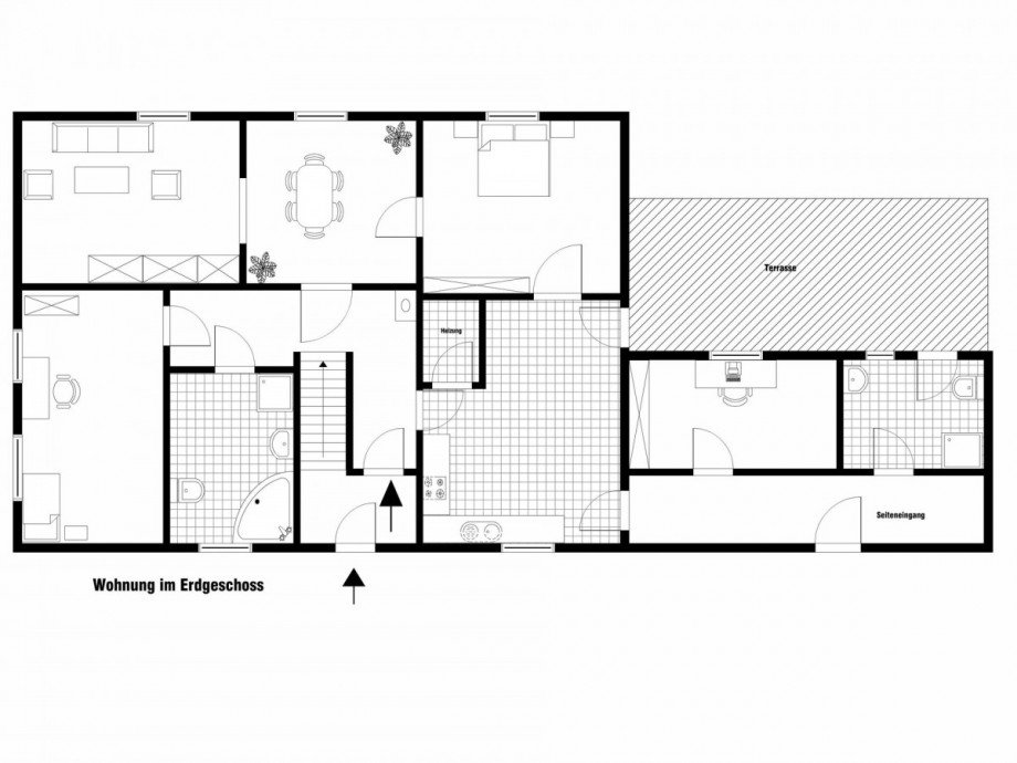 Es liegt nur ein Erdgeschoss-Grundriss vor. Resthof Wiefelstede