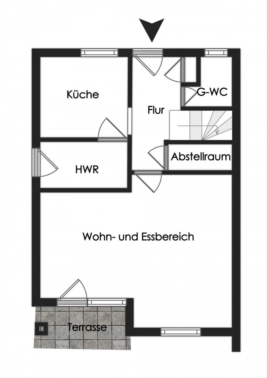 Grundriss Erdgeschoss Doppelhaush�lfte Westerstede