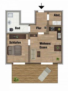 Grundriss Neuwertige Oberwohnung mit EBK in guter Lage von Westerstede!