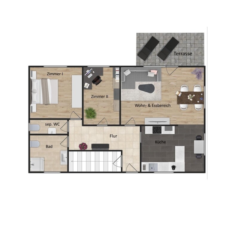 Grundriss Erdgeschosswohnung Westerstede