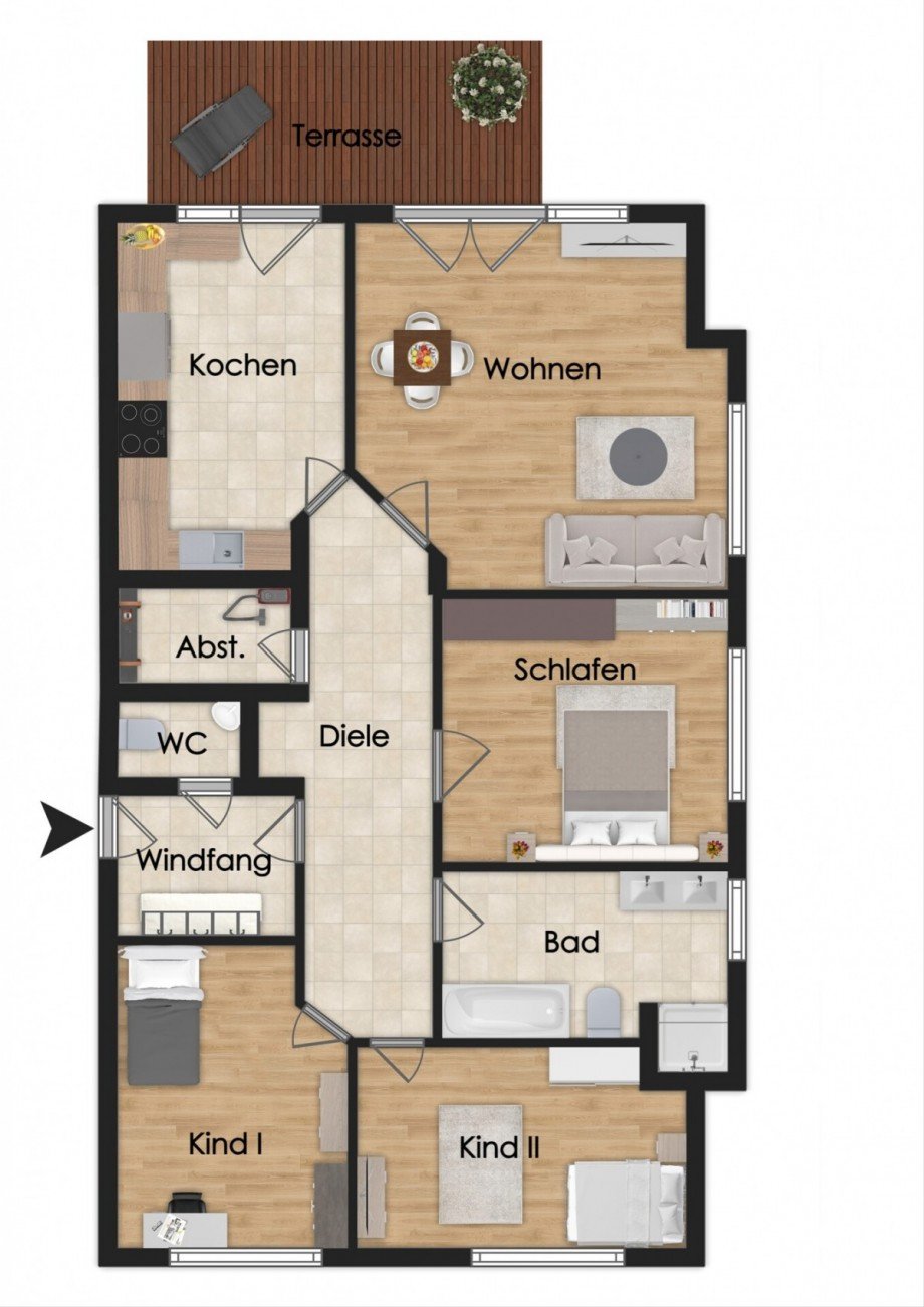 Grundriss Erdgeschosswohnung Westerstede