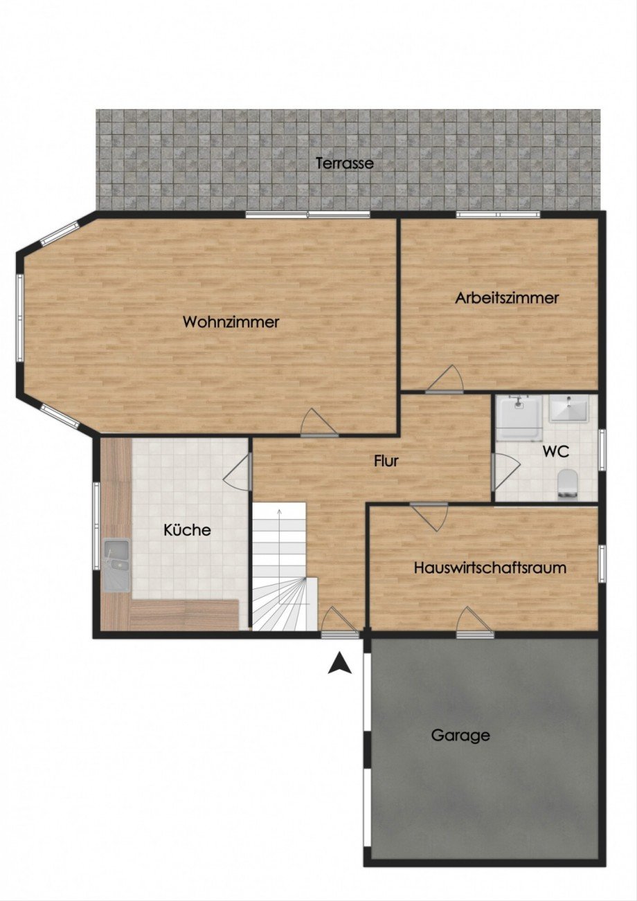 Grundriss Erdgeschoss Einfamilienhaus Rastede