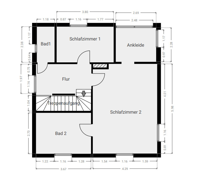Grundriss Obergeschoss Einfamilienhaus Oldenburg