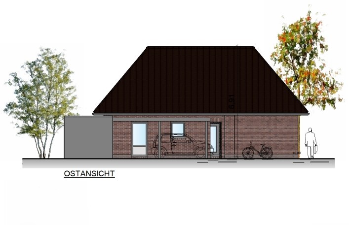 Ostansicht Bungalow Bad Zwischenahn