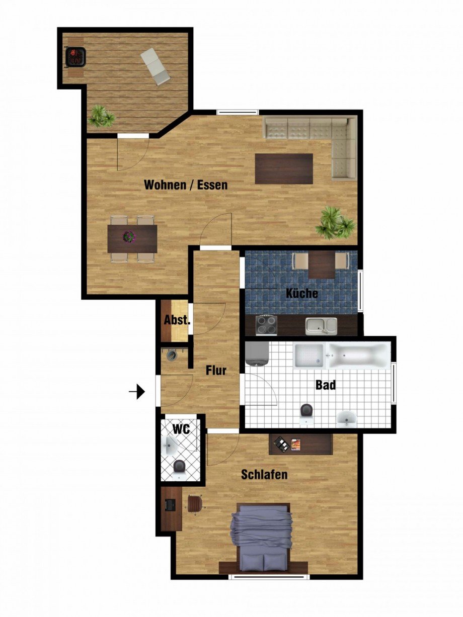 Grundriss Dachgeschosswohnung Westerstede