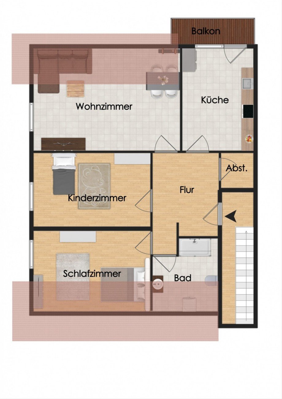 Grundriss Dachgeschosswohnung Westerstede-Ocholt