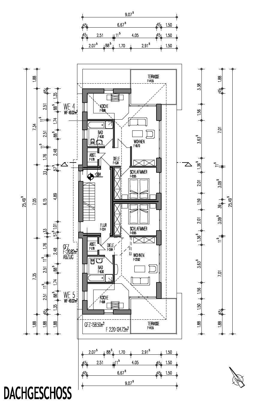 Grundriss Dachgeschoss Mehrfamilienhaus Westerstede