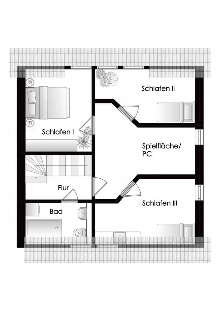 Grundriss DG Doppelhaush�lfte Rastede
