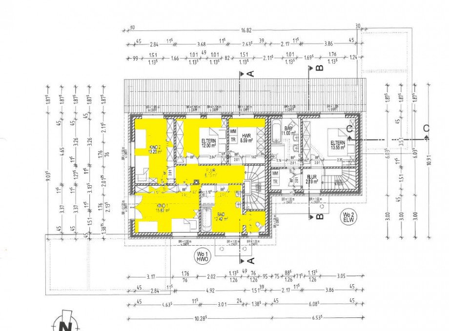 Grundriss Obergeschoss Einfamilienhaus Westerstede