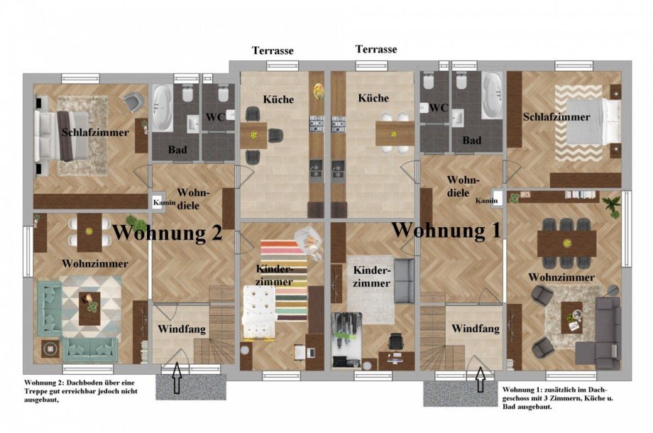 Erdgeschoss mit 2 Wohnungen Bauernhaus Wiefelstede