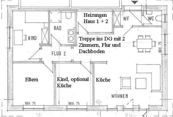 Haus 2: Erdgeschoss Zweifamilienhaus Wiefelstede / Bokel